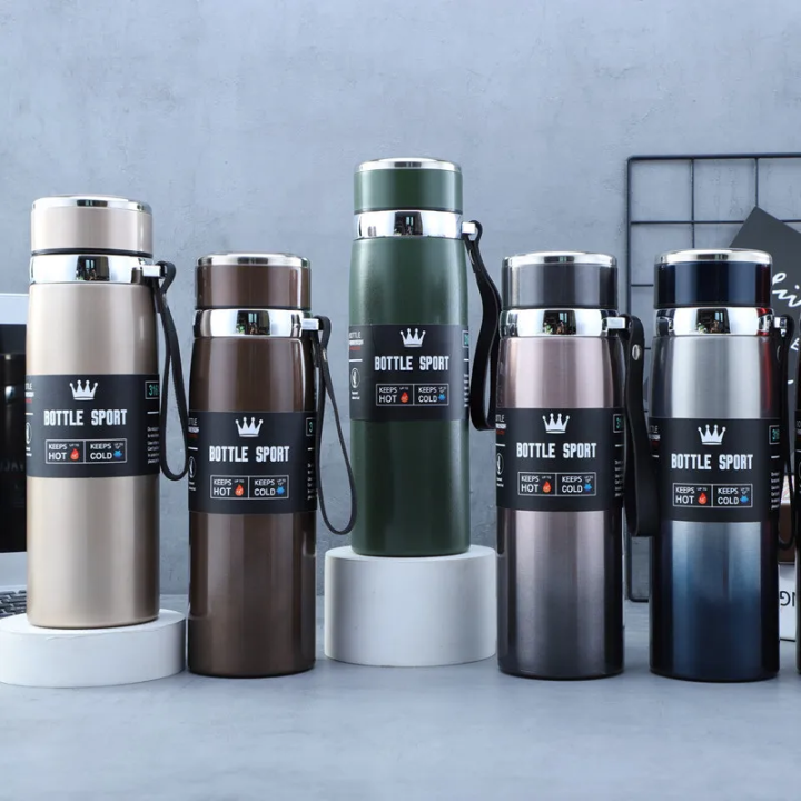Bouteille d'eau intelligente à double paroi en acier inoxydable 316, gourdes isothermes durables pour hommes, femmes et enfants