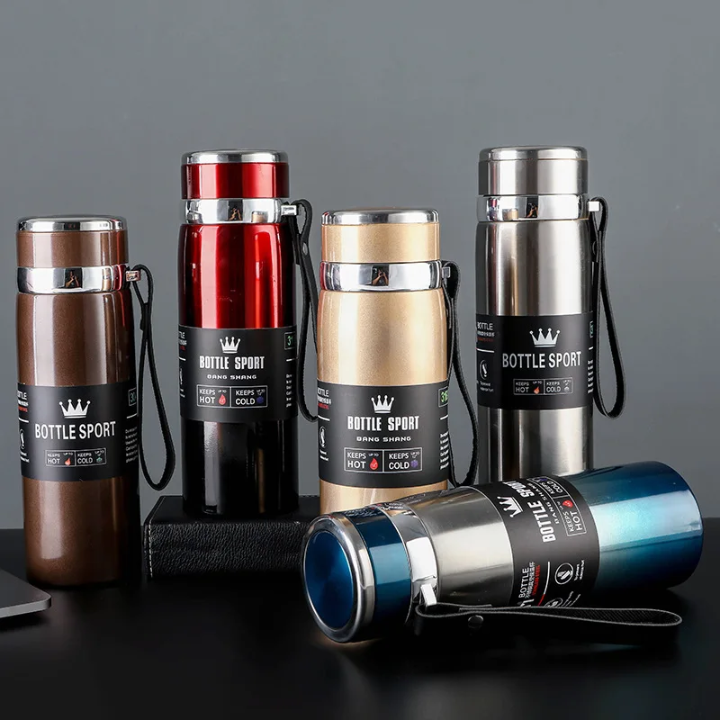 Bouteille d'eau intelligente à double paroi en acier inoxydable 316, gourdes isothermes durables pour hommes, femmes et enfants